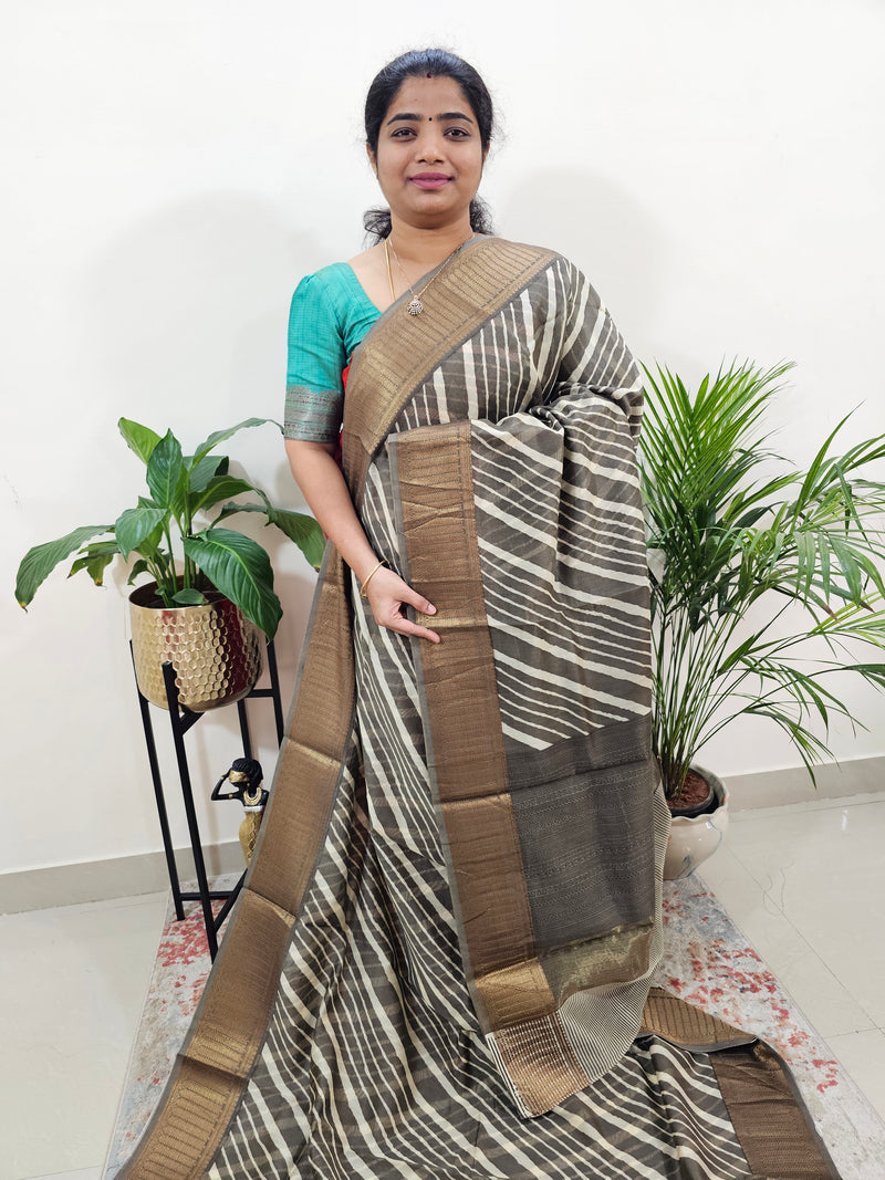 Pure Chanderi Butter Silk - Dark Beige