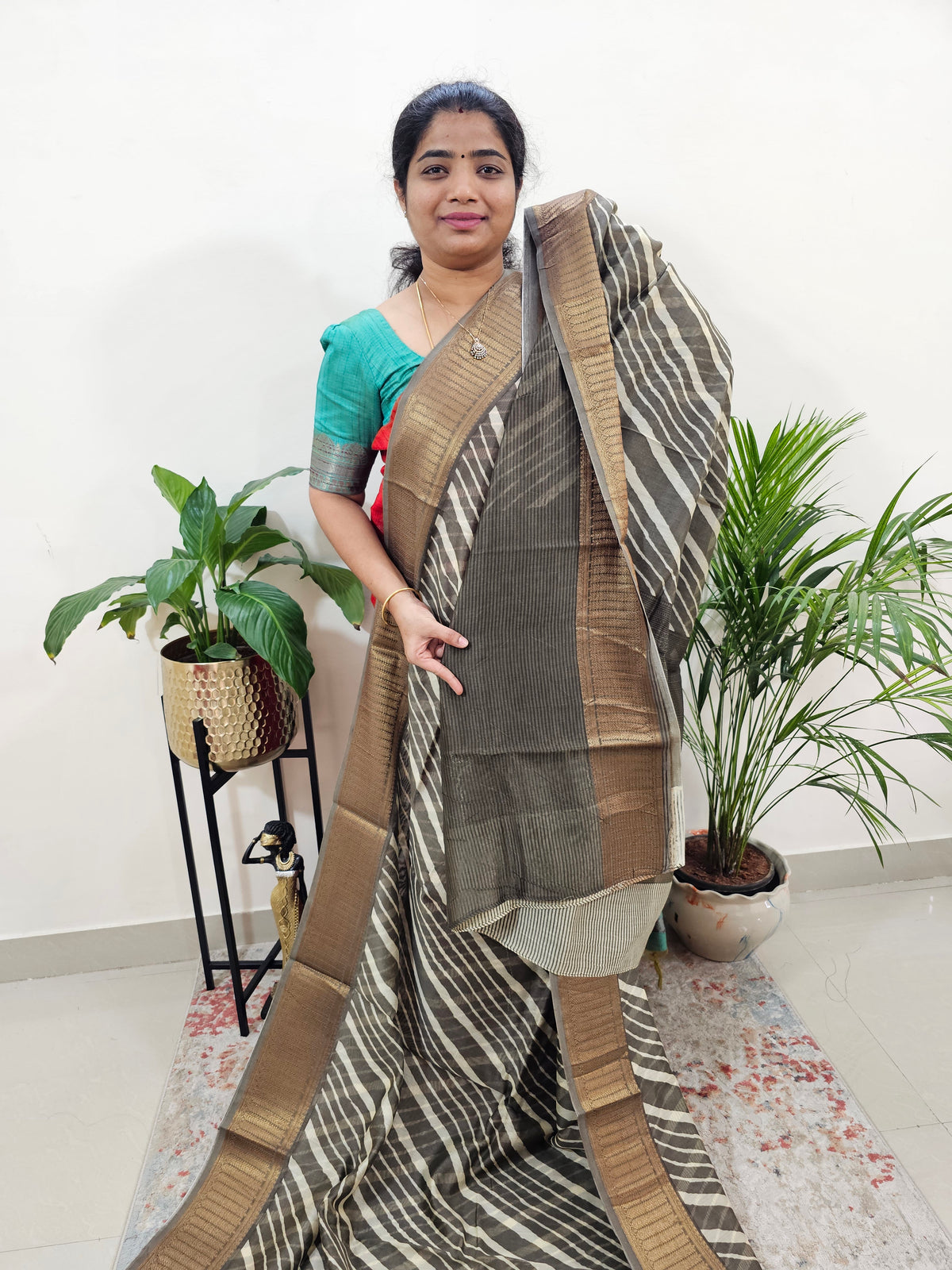 Pure Chanderi Butter Silk - Dark Beige