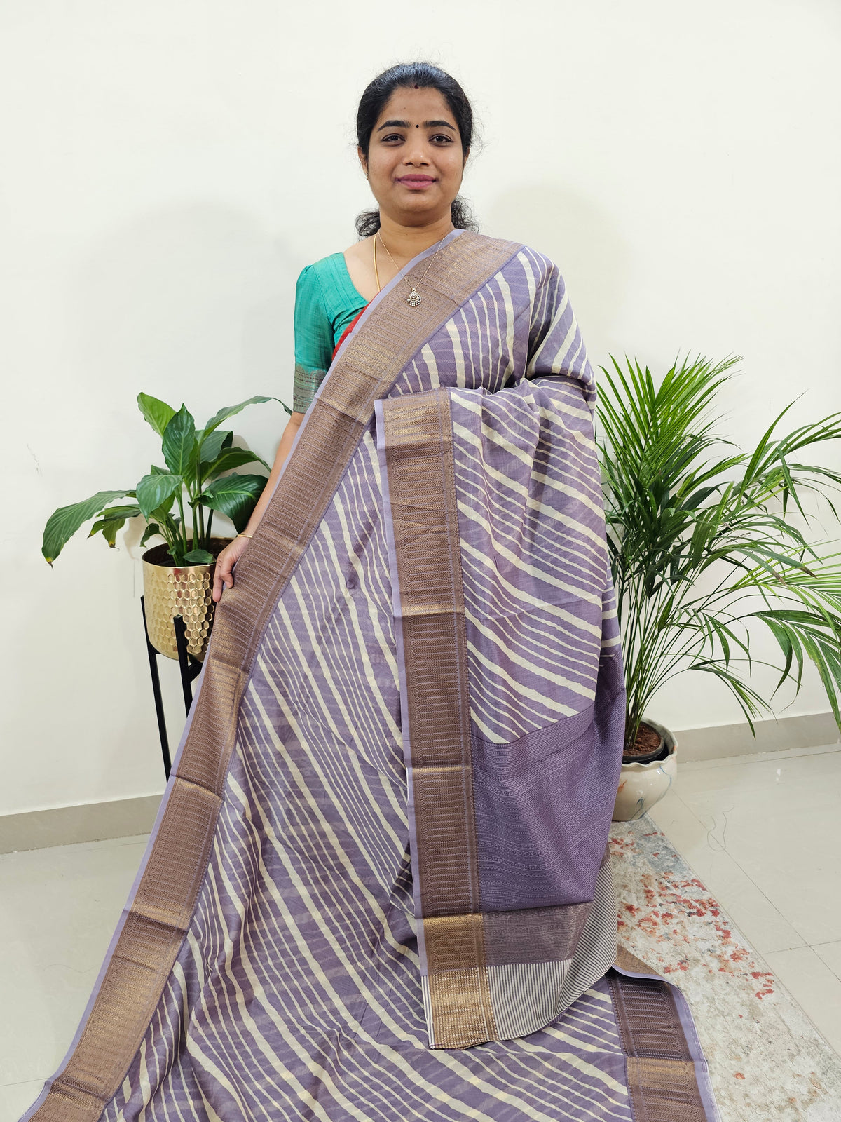 Pure Chanderi Butter Silk - Lavender