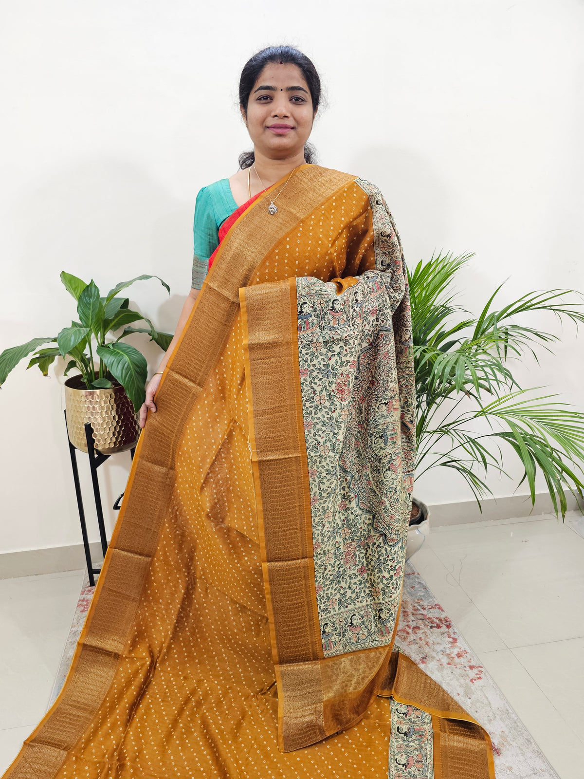 Pure Chanderi Butter Silk - Mustard Yellow