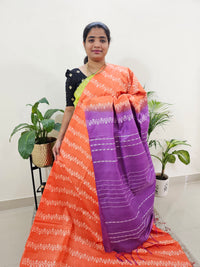 Bhagalpuri Silk Viscous - Orange with Lavender