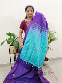 Purple with Sea Green Border Chinnalampattu Saree with Blouse