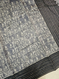 Chanderi Saree with Katha  - Grey