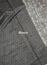 Chanderi Saree with Katha  - Grey