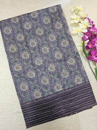 Chanderi Saree with Katha  - Violet