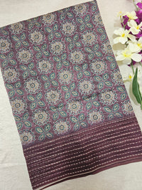 Chanderi Saree with Katha  - Purple