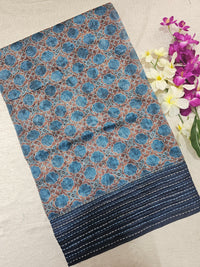 Chanderi Saree with Katha  - Blue