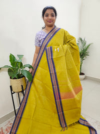 Kanchi Cotton Saree - Yellow