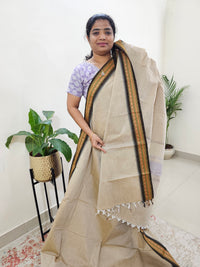 Kanchi Cotton Saree - Beige