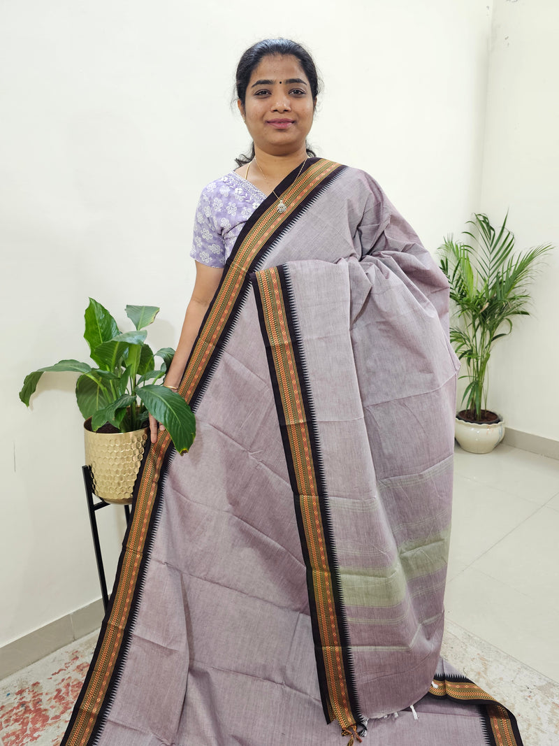 Kanchi Cotton Saree - Dual Shade Grey cum Pink