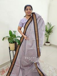 Kanchi Cotton Saree - Dual Shade Grey cum Pink