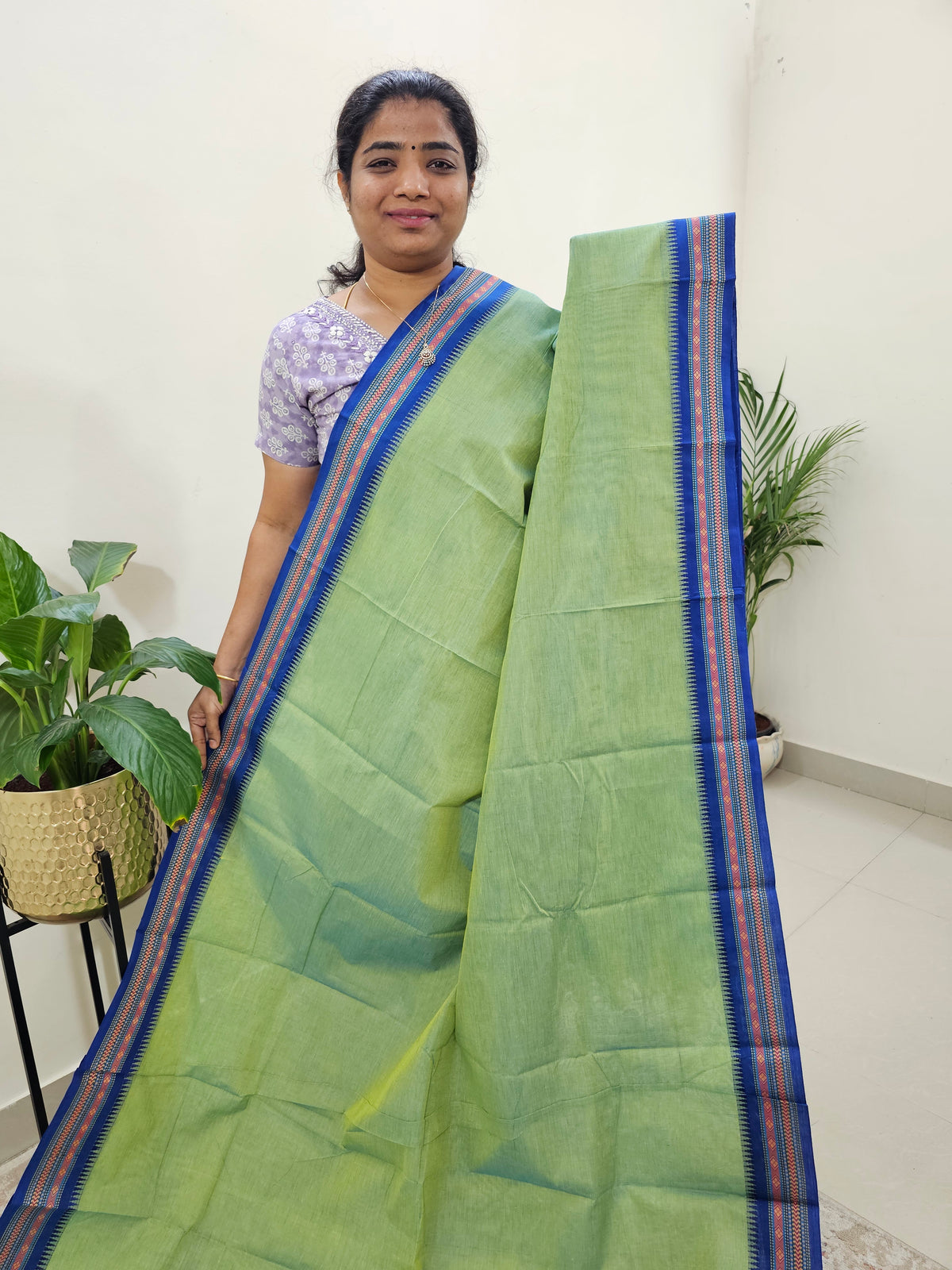 Kanchi Cotton Saree - Green