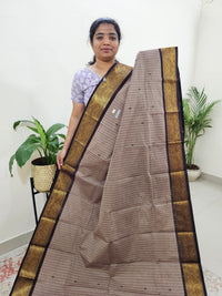 Kanchi Cotton Saree - Dark Beige