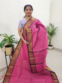 Kanchi Cotton Saree - Dark Pink