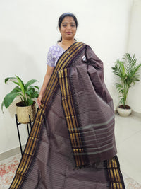 Kanchi Cotton Saree - Dark Beige