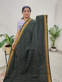 Kanchi Cotton Saree - Dark Green