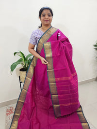 Kanchi Cotton Saree - Magenta Pink