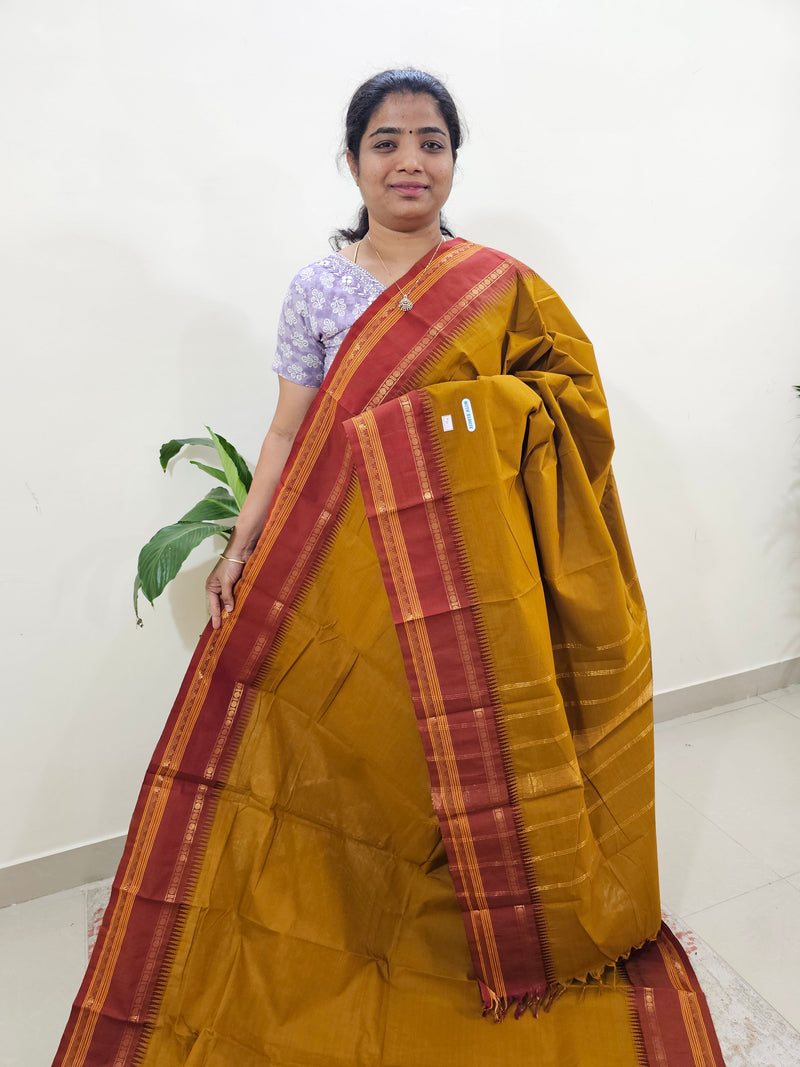 Kanchi Cotton Saree - Brown