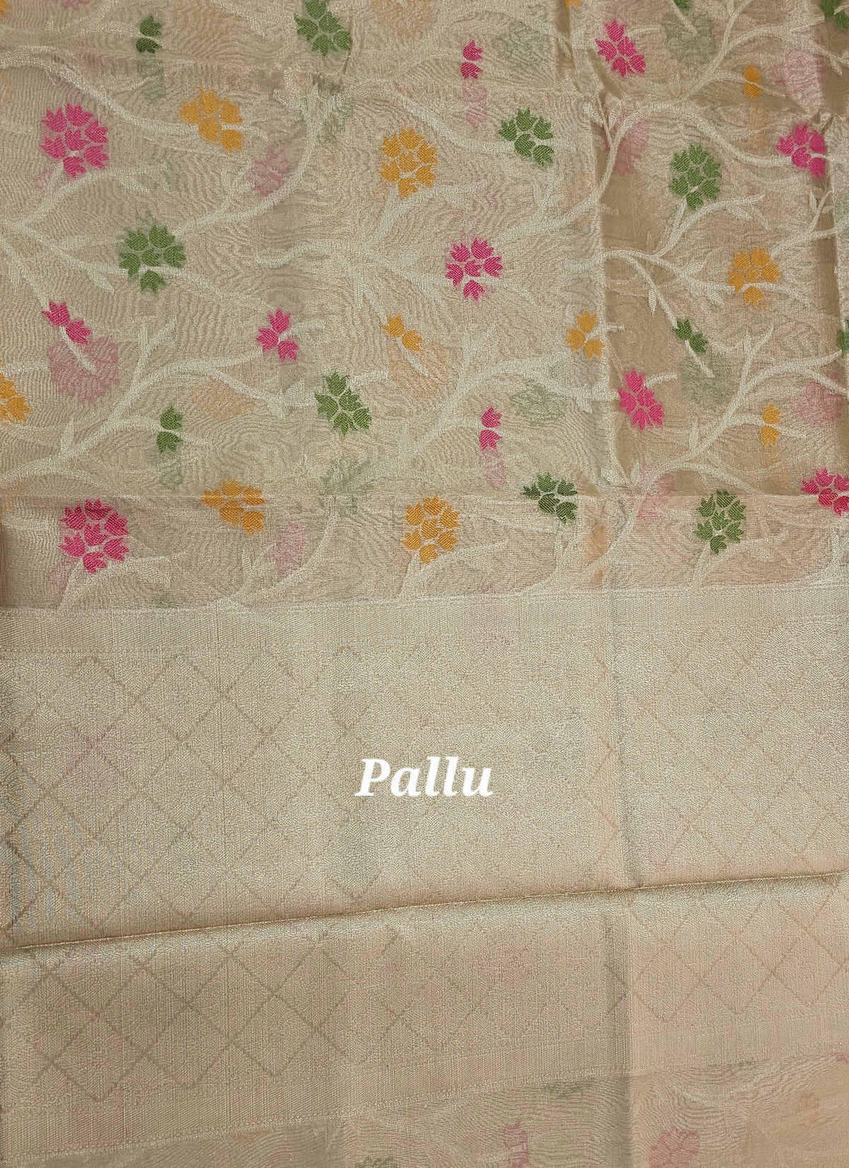 Kora Tissue Saree - Beige