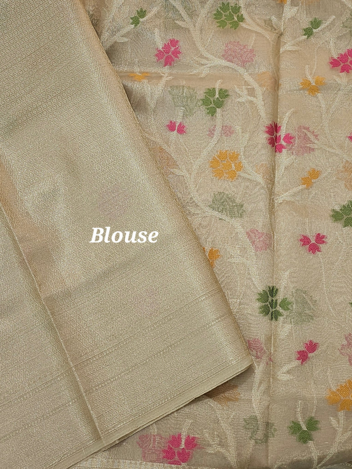 Kora Tissue Saree - Beige