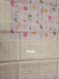 Kora Tissue Saree - Pink