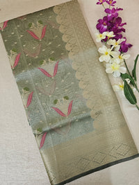 Kora Tissue Saree - Green