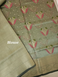 Kora Tissue Saree - Green