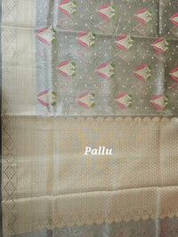 Kora Tissue Saree - Grey