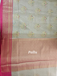 Kora Tissue Saree - Onion Pink