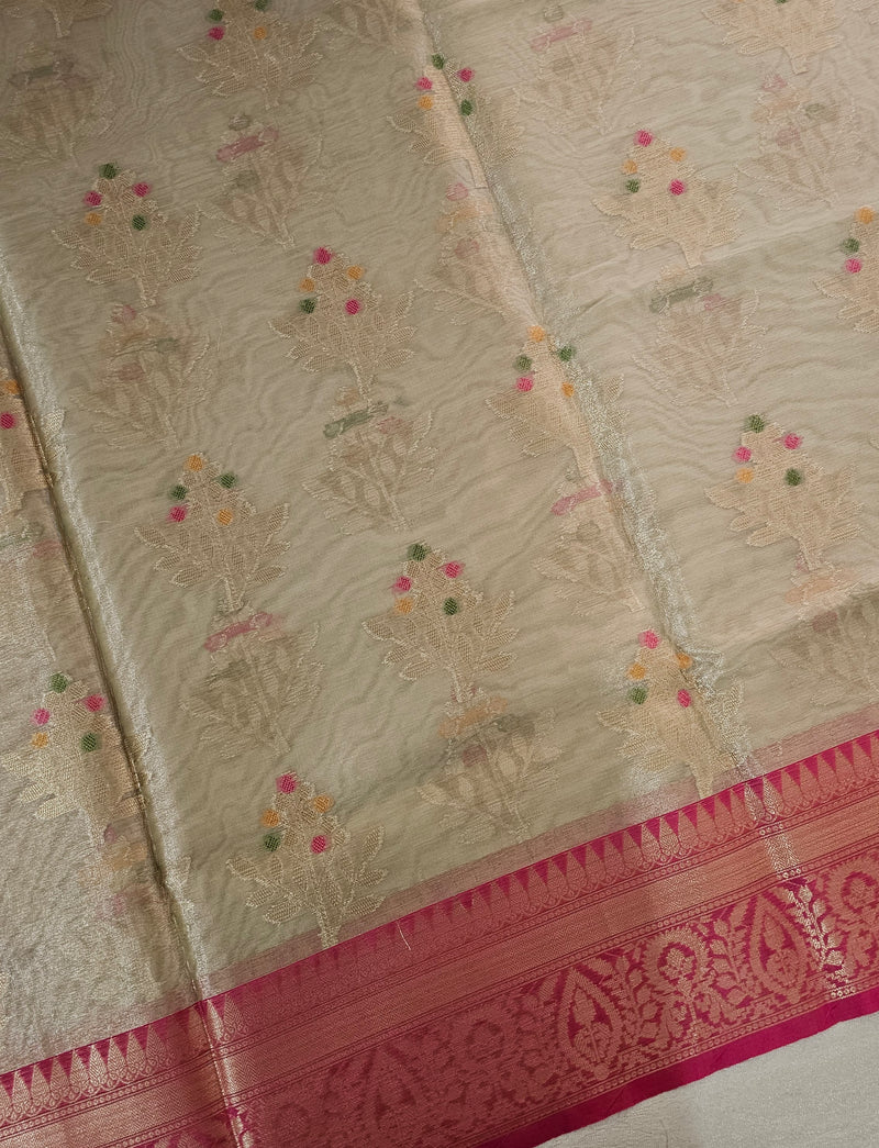 Kora Tissue Saree - Beige