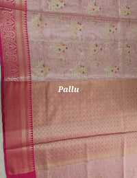 Kora Tissue Saree - Pink