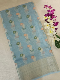 Kora Tissue Saree - Blue