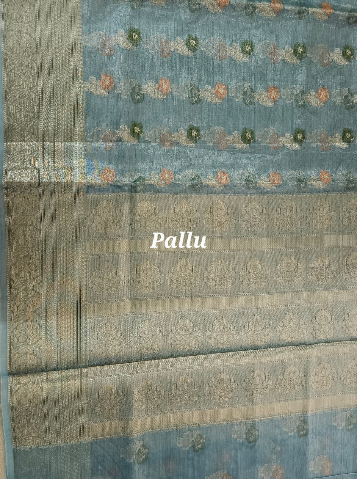 Kora Tissue Saree - Blue