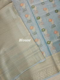 Kora Tissue Saree - Blue