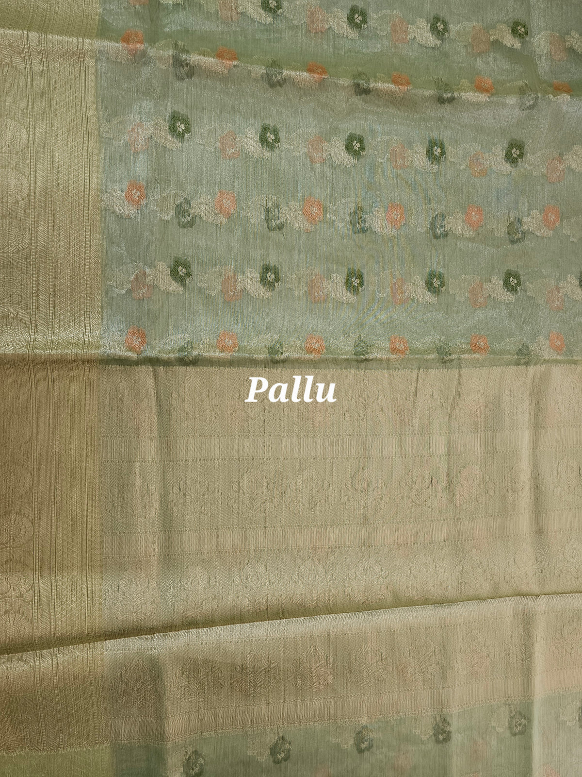 Kora Tissue Saree - Green