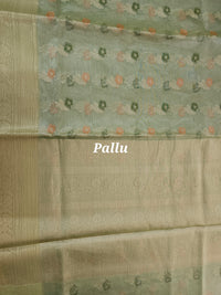 Kora Tissue Saree - Green