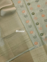 Kora Tissue Saree - Green