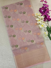 Kora Tissue Saree - Pink