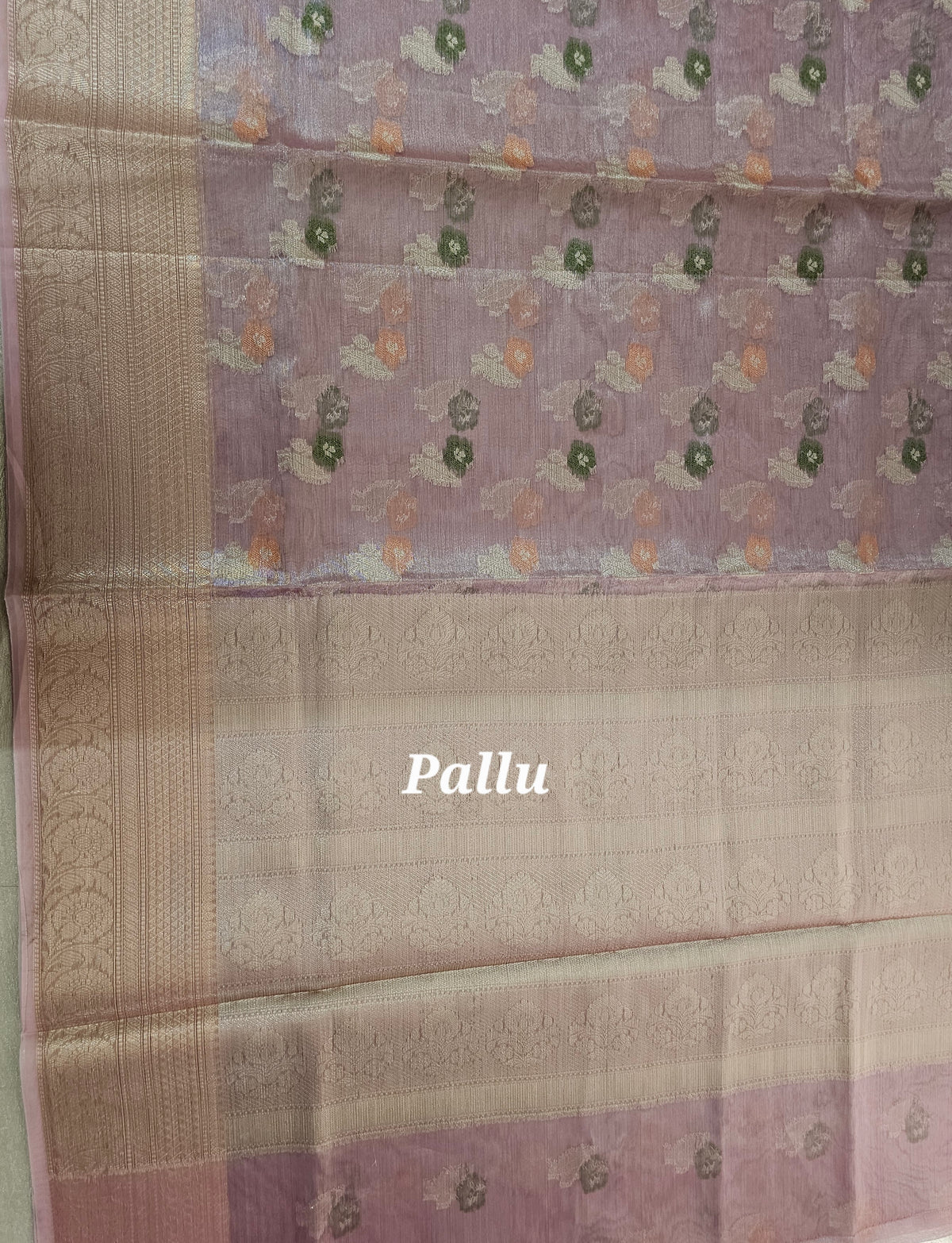 Kora Tissue Saree - Pink