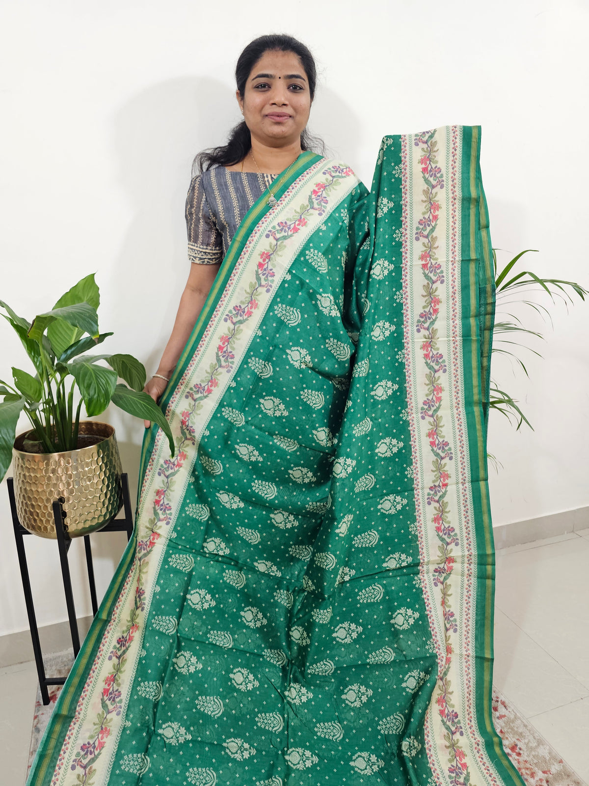Pure Chanderi Butter Silk - Green