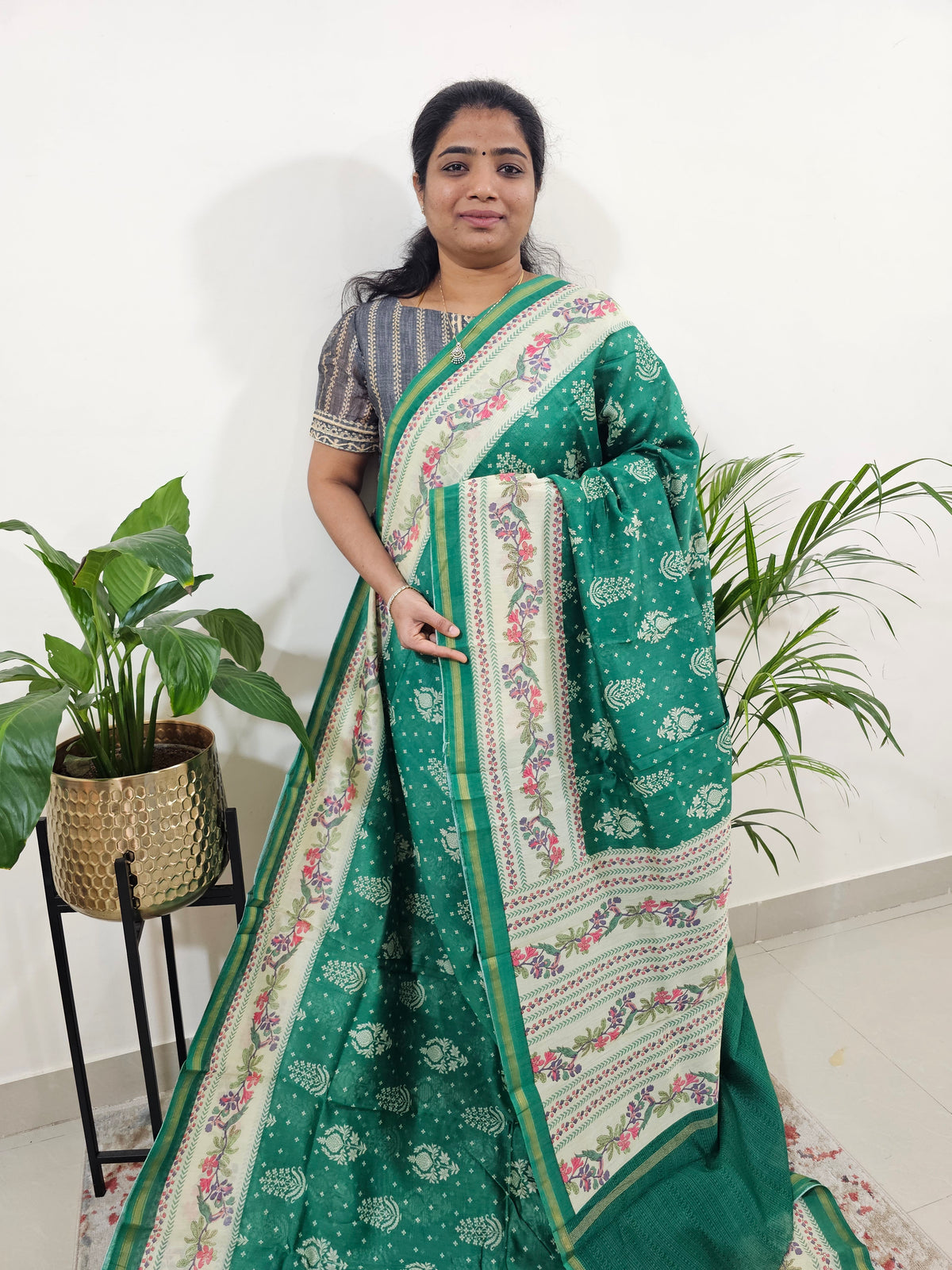 Pure Chanderi Butter Silk - Green