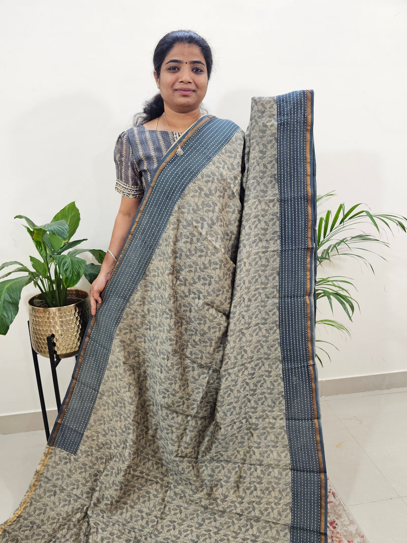 Pure Chanderi Butter Silk - Dark Grey