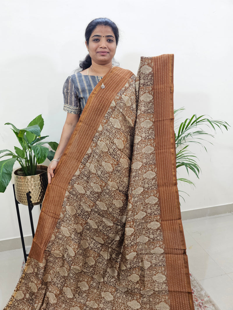 Pure Chanderi Butter Silk - Honey Brown