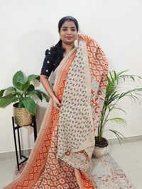 Cotton Kalamkari Saree - Orange