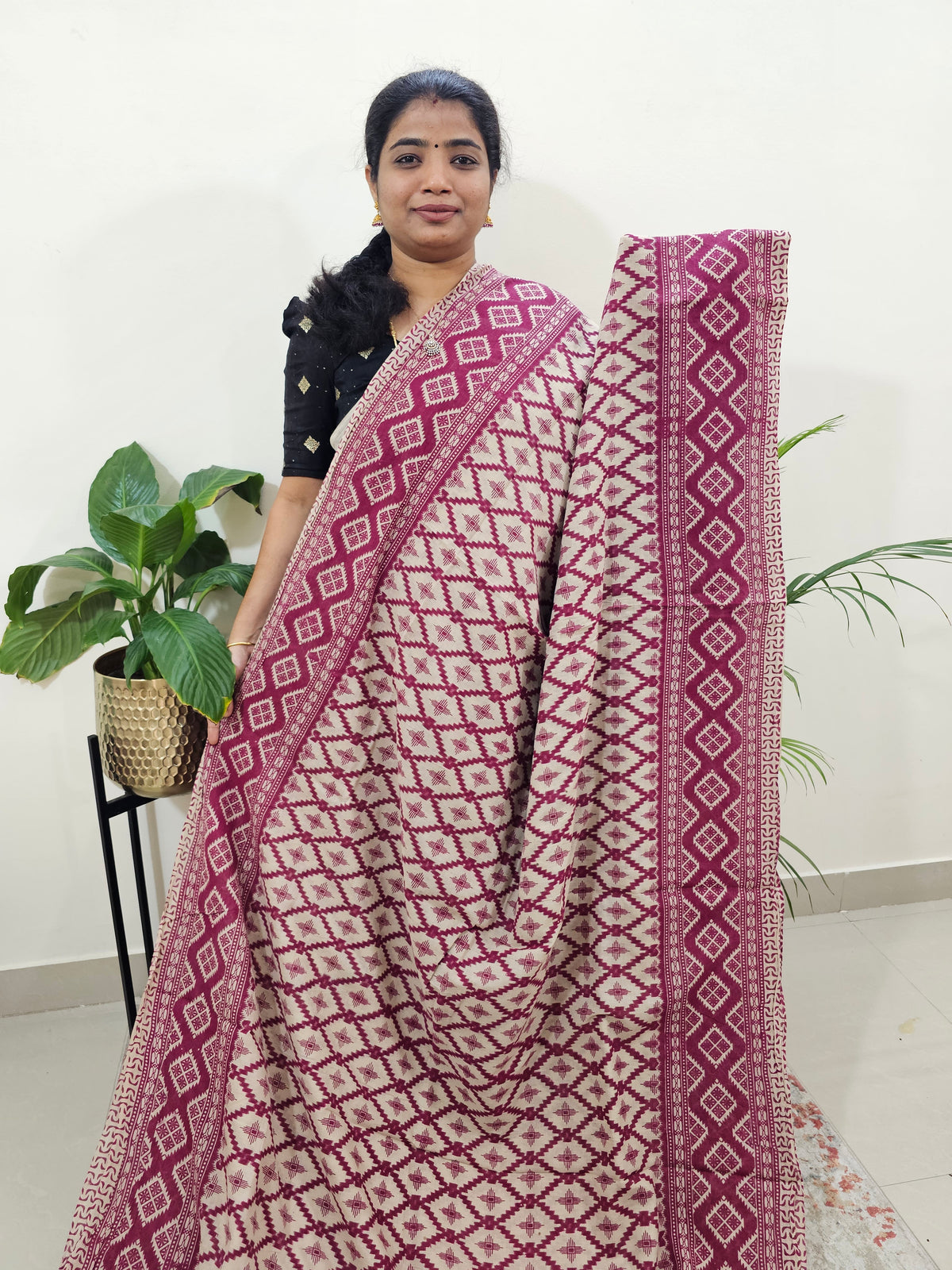 Cotton Kalamkari Saree - Pink