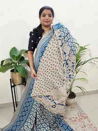 Cotton Kalamkari Saree - Blue