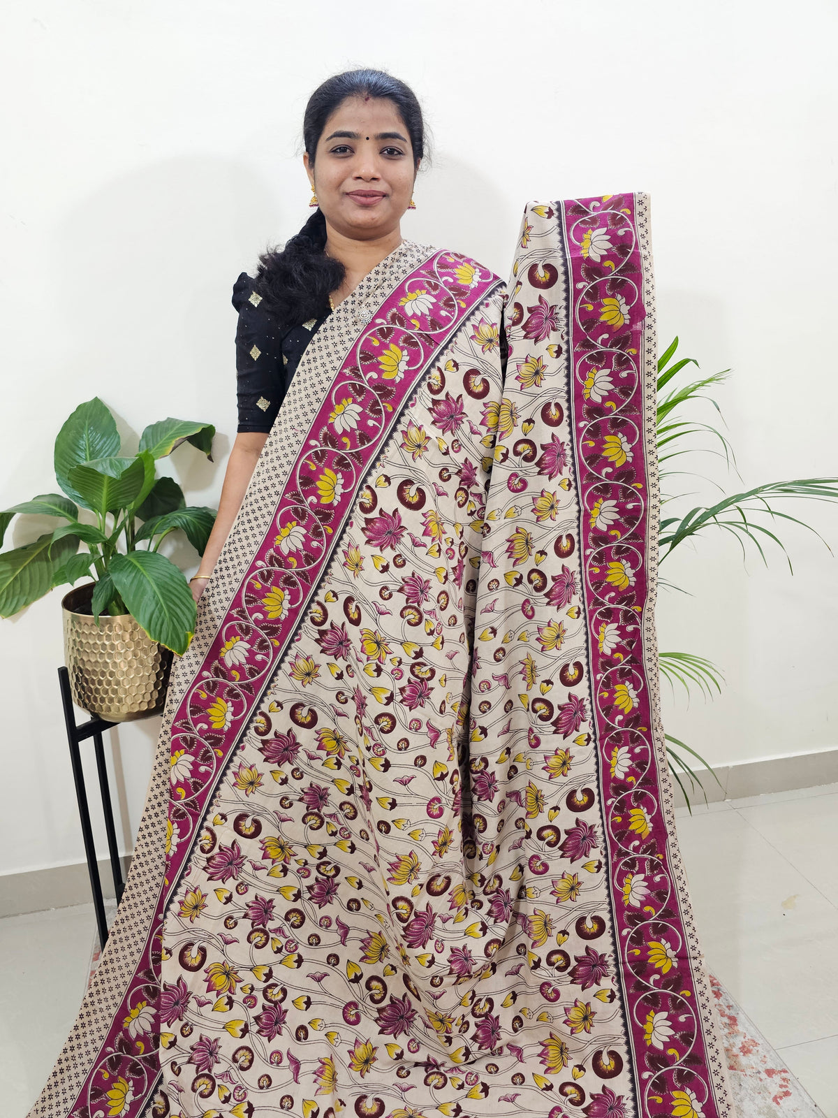 Kalamkari Saree - Pink