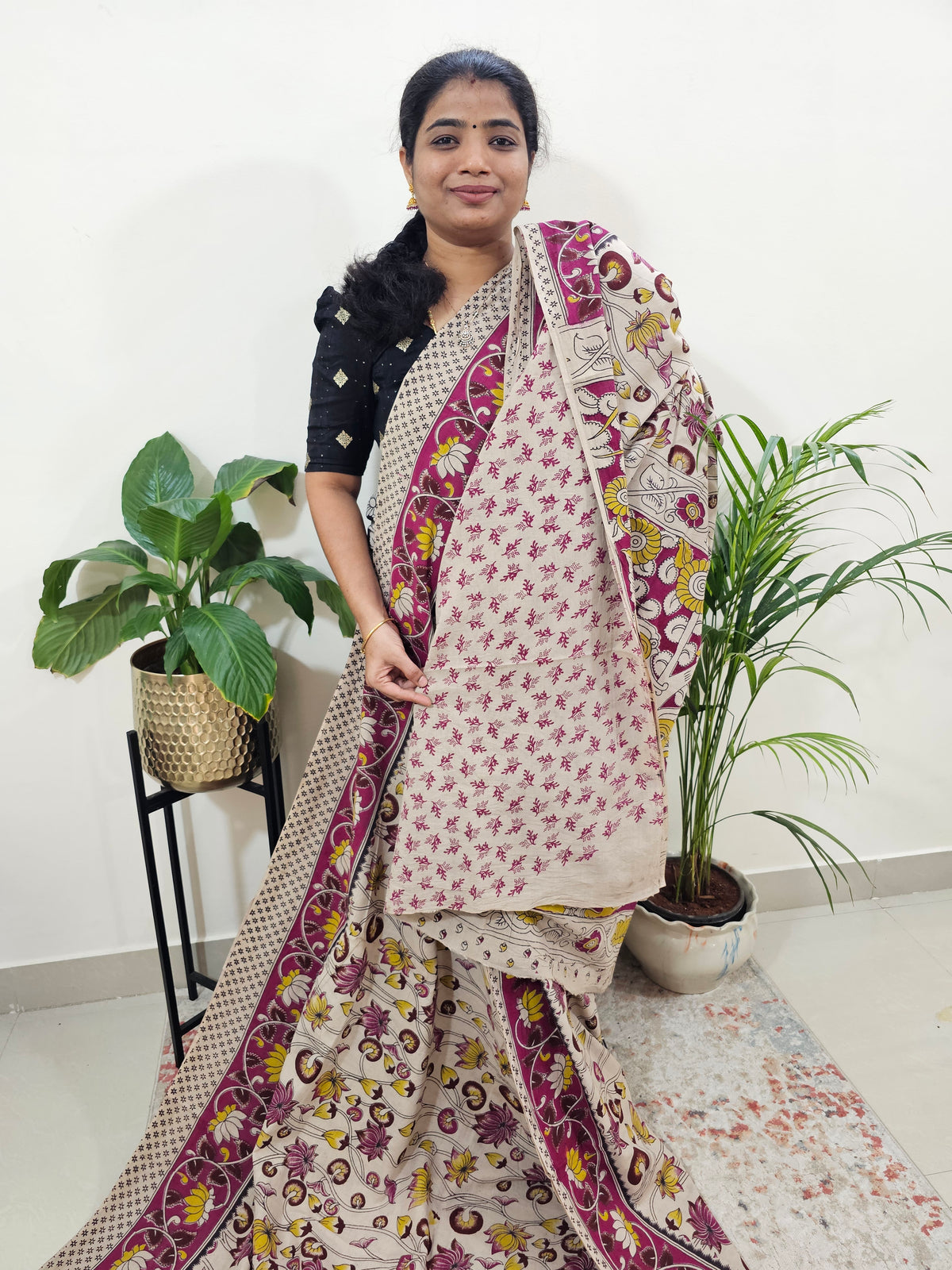 Kalamkari Saree - Pink