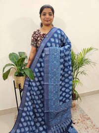 Indigo Linen Cotton with Digital Printed Sarees