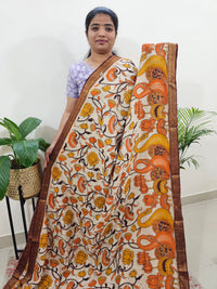 Chennuri Silk Annam & Lotus Pattern - Orange and Yellow